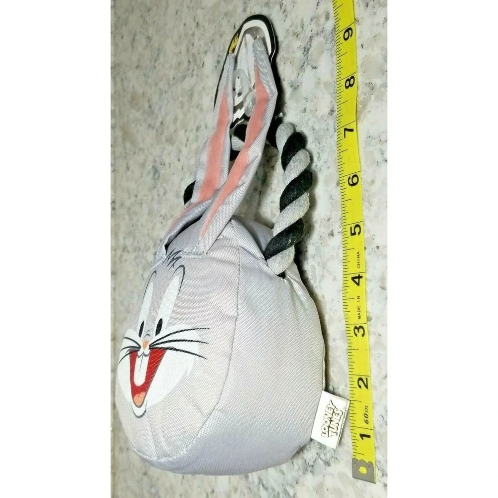 Looney Tunes Bugs Bunny Plush‎ Rope Dog Toy Grey WB Fetch for Pets NEW